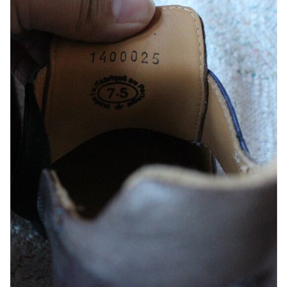 John Fluevog Entrance Room 502 Gray Blue Crocodile Open Side Leather Boots 7.5B - Picture 5 of 5